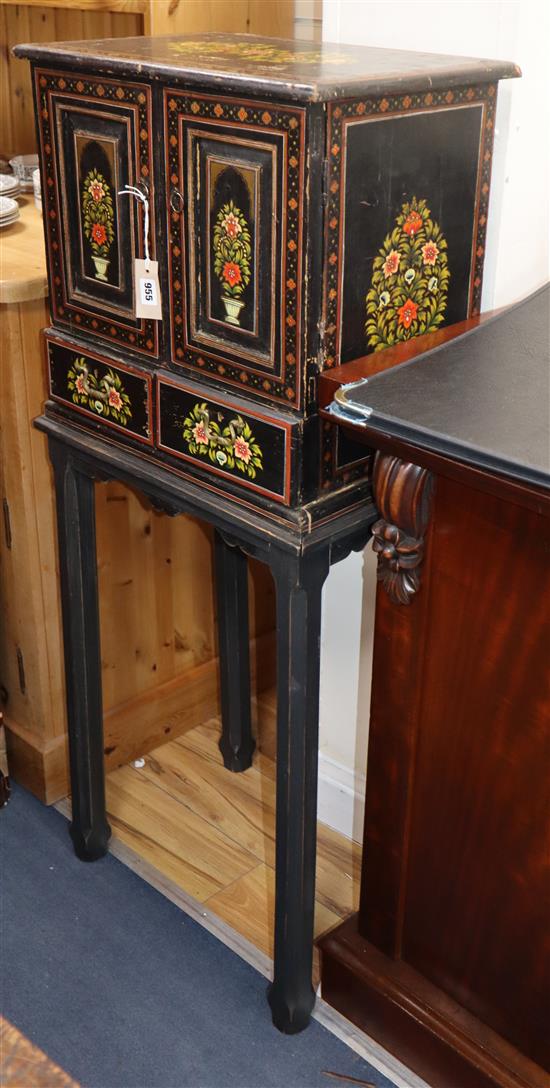 An Indian painted small cabinet W.51cm